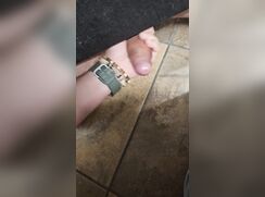 Uncut Under Stall Handjob & Cum