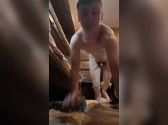 Young Twink Exhibit Push-up Challenge