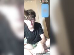 skinny twink hottie jerking off his uncut dick