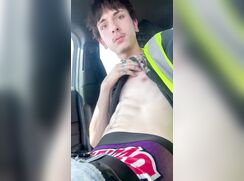 cute dude shot a load over his car