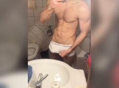 Horny muscle Italian boy handjob