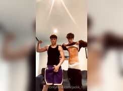cuties jackk and friend striping his cocks