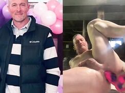 Baited straight dad fucking his ass with a huge dildo