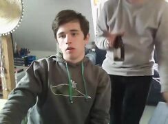 Twink & Friend With Uncut Cocks Cum On Each Other