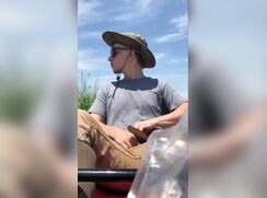 cute blonde fishing trip hot nature bate