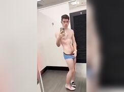 Sexy boy in the dressing room