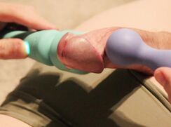 Femboy Cumming Hard with Two Vibrators