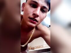 Latino college boy fucks the cum out of himself on cam