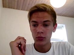 cute young boy with big dick jacks off and cums inside his