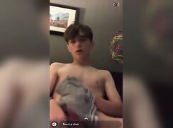 Boy masturbates with his underpants.