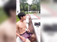 Vietnamese twink risky outdoor stroke