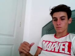 Hung Uncut Teen Marvel Fan Jerks On Webcam