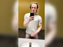 Blonde fit boy baited