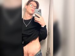 # AHC - Cumming in public toilet