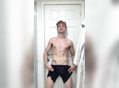 cute femboy blonde strip posing clip