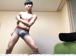 Asian webcam boy dances in underwear (no nudity)