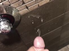 # AHC - Huge cum shot load in the gym shower