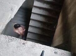 # AHC - A completly nude straight guy chav jerks off and cums in an abandoned...