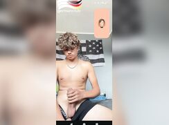 Blond german boy baited cums