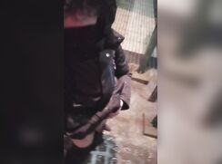 Twink pulls down his pants at bus stop and shows off