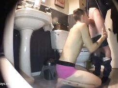 Twinks fuck in the bathroom on cam