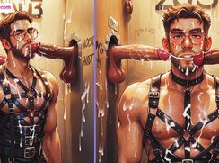 Huge muscle dick throbs for hot pleasure