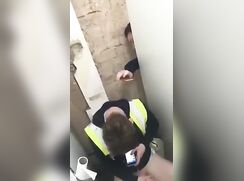 Colleagues Catch Tradie Jerking In Toilet
