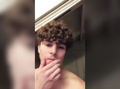 curly str8 alpha dude showing cock