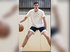 Basketball player baited and cum