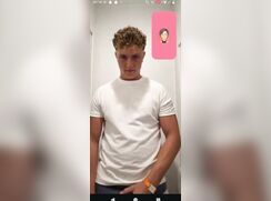 cute curly blonde dude chating jerks off