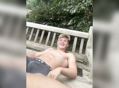 cute blonde sleeping bulge