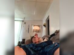 Twink jerking off in the living room