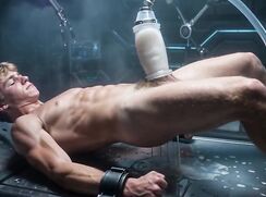 Aliens milk a blond twink (ai)