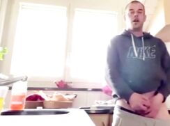 Baited boy cumming in sink