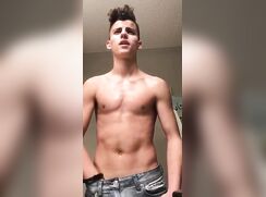 Sexy twink strip jerk and cums