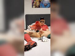 # AHC - 18 Soccer boy wanks and cums over his soccer shoes