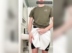 Cute twink masturbating in the bathroom
