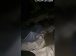 Twink jerking off at a friends' sleepover.