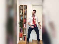 Handsome muscle Italian boy jerking
