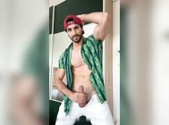 Sexy hunk Italian jerking and cums