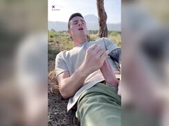 Dnz hung boy jerks outside