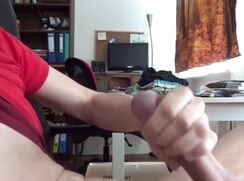 Horny twink jerking quick before anyone gets home