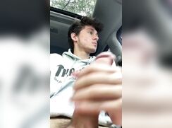 # AHC - Beating his meat in the car
