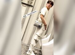 spying on a cute chinese boy peeing