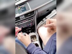 College Friends jerk off in car before class (freshman and senior) one has huge cock