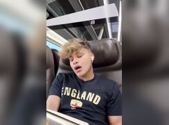 Italian boy takes out his dick on the train