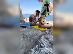 Italian boys fuck on the beach