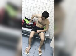 Sexy hairy boy in the lockeroom