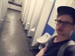 # AHC - Cum in public toilet