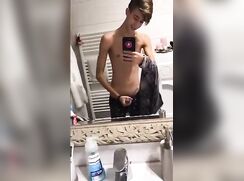 Cute Latino Plays With Uncut Cock